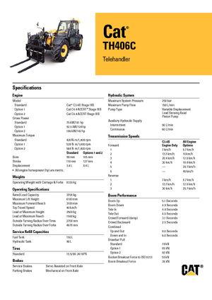 Телескопічні навантажувачі Caterpillar TH406C
