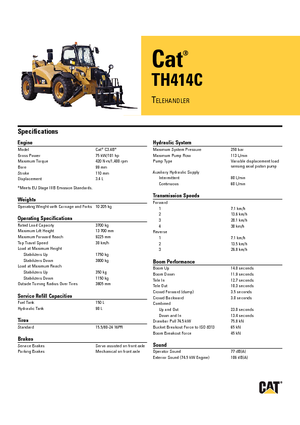 Телескопічні навантажувачі Caterpillar TH414C