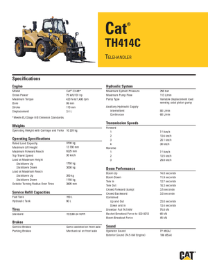 Телескопічні навантажувачі Caterpillar TH414C