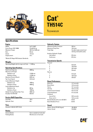 Телескопічні навантажувачі Caterpillar TH514C