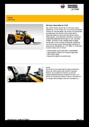 Телескопічні навантажувачі Wacker Neuson TH744