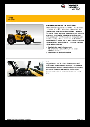 Телескопічні навантажувачі Wacker Neuson TH744