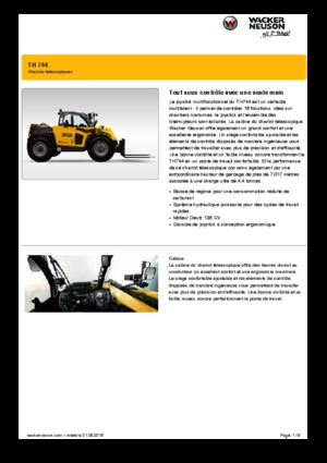Телескопічні навантажувачі Wacker Neuson TH744
