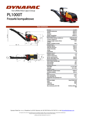 Дорожня фреза Dynapac PL 1000 T