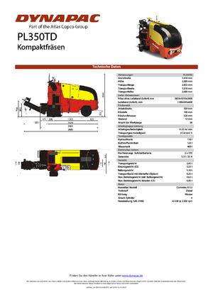 Дорожня фреза Dynapac PL 350 TD