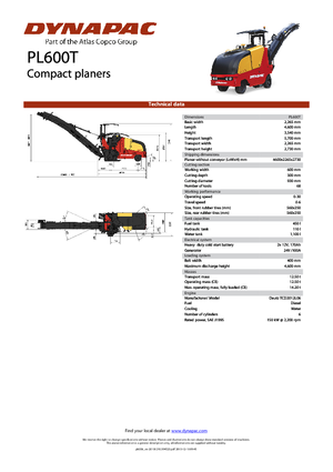 Дорожня фреза Dynapac PL 600 T