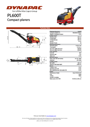 Дорожня фреза Dynapac PL 600 T