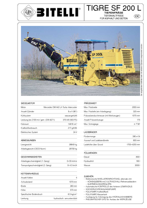 Дорожня фреза Bitelli SF 200 L