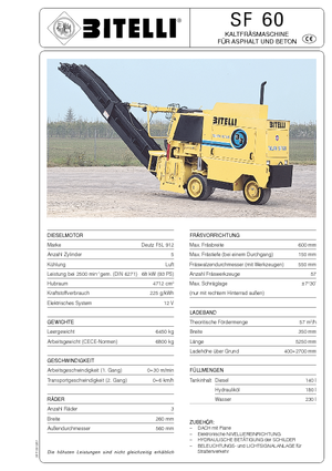 Дорожня фреза Bitelli SF 60