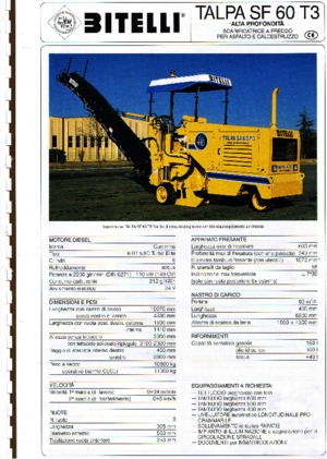 Дорожня фреза Bitelli SF 60 T3