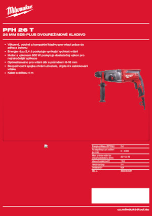 Перфоратори Milwaukee PFH 26 T