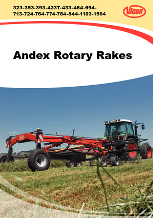 Причіпні валкоутворювачі (барабанні граблі) Vicon Andex 464