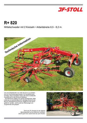Причіпні валкоутворювачі (барабанні граблі) JF-Stoll R 820 Plus