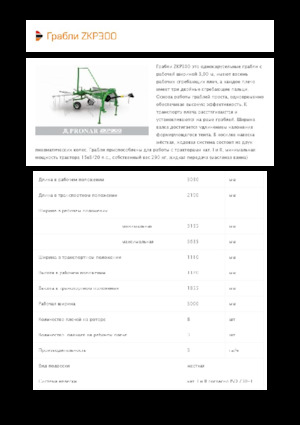 Причіпні валкоутворювачі (барабанні граблі) Pronar ZKP 300 