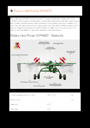 Причіпні валкоутворювачі (барабанні граблі) Pronar ZKP 460T