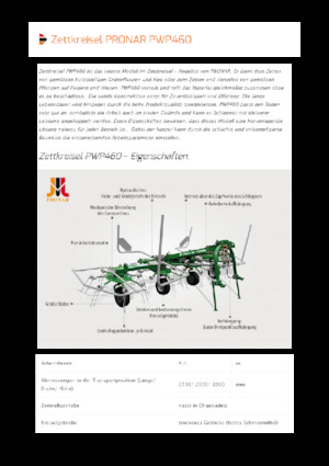 барабанні сіноворушилки Pronar PWP 460