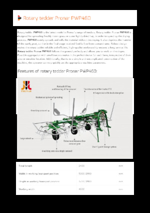 барабанні сіноворушилки Pronar PWP 460