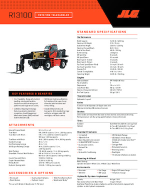 Телескопічні навантажувачі з верхньою будовою JLG R13100