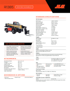 Телескопічні навантажувачі з верхньою будовою JLG R1385