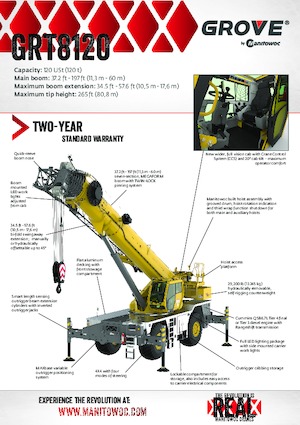 Крани для грунтових просторів Grove GRT8120