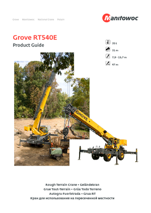 Крани для грунтових просторів Grove RT540E 