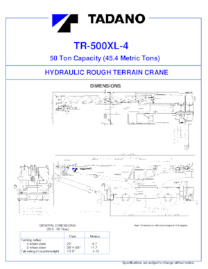 Крани для грунтових просторів Tadano TR-500XL-4