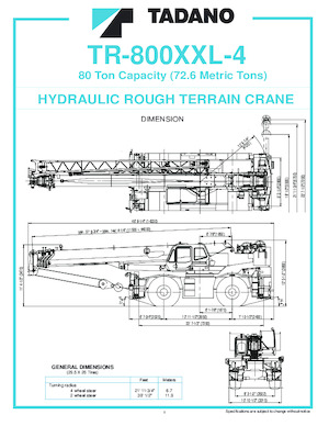 Крани для грунтових просторів Tadano TR-800XXL-4