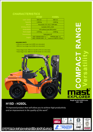 Позашляхові навантажувачі Mast Explorer H 20 DL