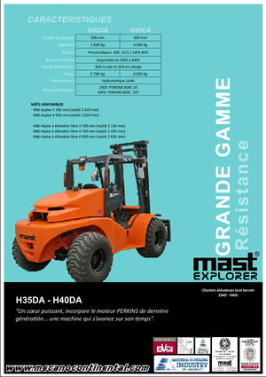 Позашляхові навантажувачі Mast Explorer H 35 DA