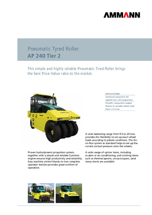 Катки на гумових колесах Ammann AP 240 T2