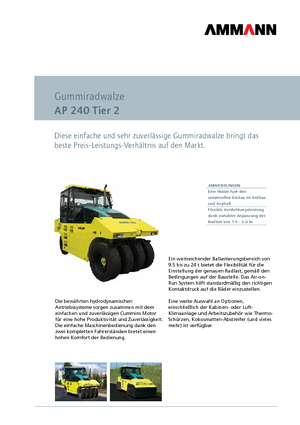 Катки на гумових колесах Ammann AP 240 T2