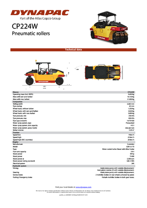 Катки на гумових колесах Dynapac CP 224 W