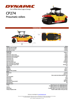 Катки на гумових колесах Dynapac CP 274