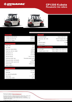 Катки на гумових колесах Dynapac CP1200