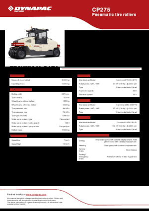 Катки на гумових колесах Dynapac CP275 