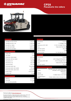 Катки на гумових колесах Dynapac CP28