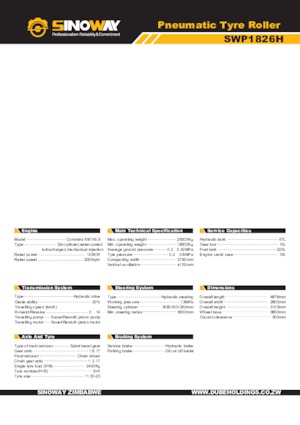 Катки на гумових колесах Sinoway SWP1826H 