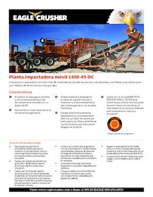 Установки для переробки щебеню Eagle Crusher 1400-45 OC