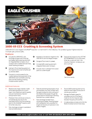 Установки для переробки щебеню Eagle Crusher 1600-69 CCS
