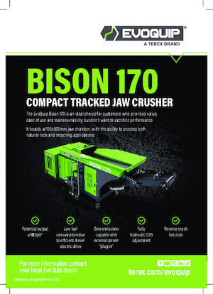 Установки для переробки щебеню EvoQuip Bison 170