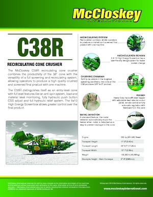 Установки для переробки щебеню McCloskey C38R