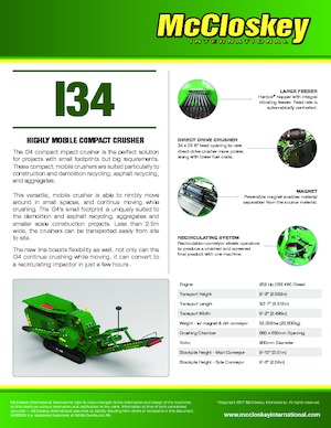 Установки для переробки щебеню McCloskey I34R