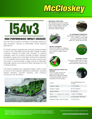 Установки для переробки щебеню McCloskey I54v3