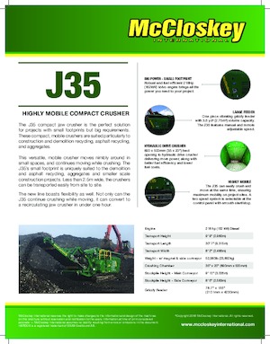 Установки для переробки щебеню McCloskey J35