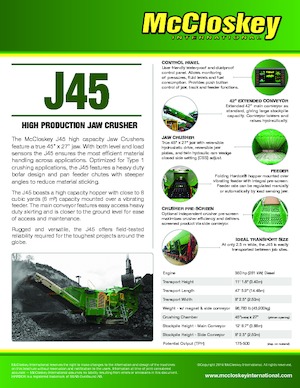 Установки для переробки щебеню McCloskey J45