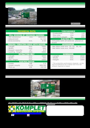 Установки для переробки щебеню Komplet M 2000