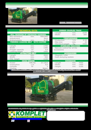 Установки для переробки щебеню Komplet MILL TRACK 5000
