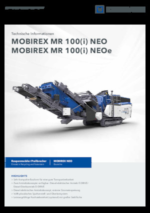 Установки для переробки щебеню Kleemann MR 100i NEO