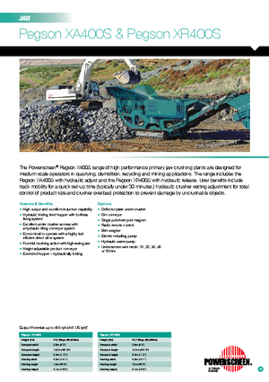 Установки для переробки щебеню Powerscreen Pegson XR 400 S