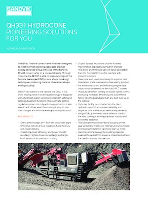 Установки для переробки щебеню Sandvik QH 331